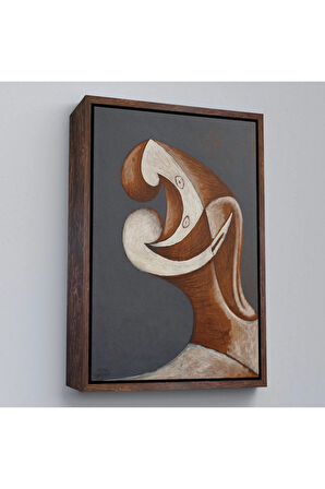 Ahşap Çerçeveli Pablo Picasso - Soyut Baş Tablosu-7382