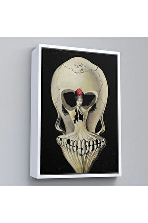 Ahşap Çerçeveli Salvador Dali - Balerin Ve Kafatası Tablo-7393