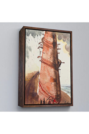 Ahşap Çerçeveli Salvador Dali - Kule Tablo-7394