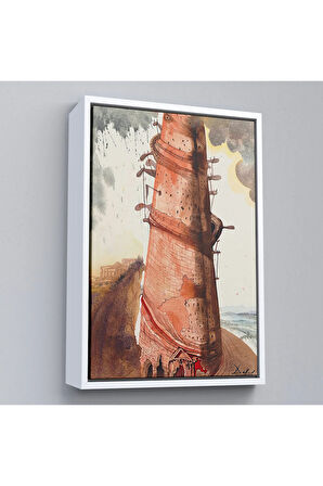 Ahşap Çerçeveli Salvador Dali - Kule Tablo-7394