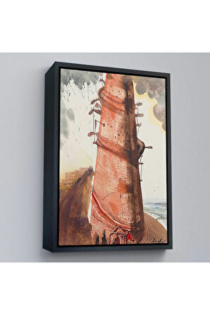 Ahşap Çerçeveli Salvador Dali - Kule Tablo-7394