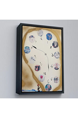 Ahşap Çerçeveli Salvador Dali - Horloge Tablo-7396