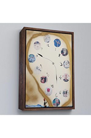 Ahşap Çerçeveli Salvador Dali - Horloge Tablo-7396
