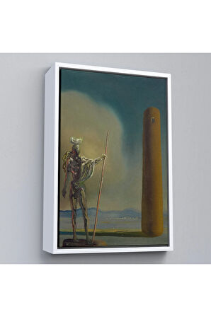 Ahşap Çerçeveli Salvador Dali - Kuledeki Şövalye Tablosu - Le Cavalier A La Tour-7399