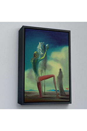 Ahşap Çerçeveli Salvador Dali - Ölüm Şövalyesi Tablosu - Chevalier De La Mort-7400