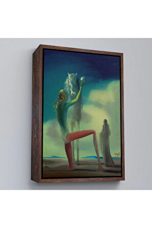 Ahşap Çerçeveli Salvador Dali - Ölüm Şövalyesi Tablosu - Chevalier De La Mort-7400