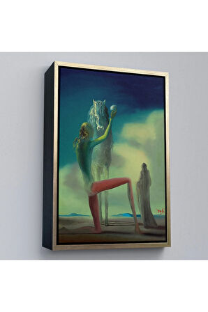 Ahşap Çerçeveli Salvador Dali - Ölüm Şövalyesi Tablosu - Chevalier De La Mort-7400