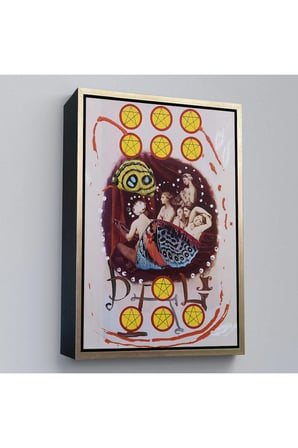 Ahşap Çerçeveli Salvador Dali - On Pentagram Tablo-7403