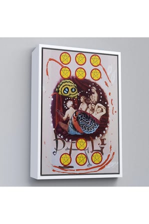 Ahşap Çerçeveli Salvador Dali - On Pentagram Tablo-7403