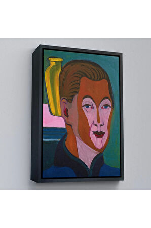 Ahşap Çerçeveli Ernst Ludwig Kirchner - Ressamın Başkanı Tablosu-7406
