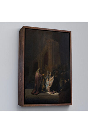 Ahşap Çerçeveli Rembrandt Van Rijn Simeon - Tapınakta Övgü Şarkısı Tablo-7408