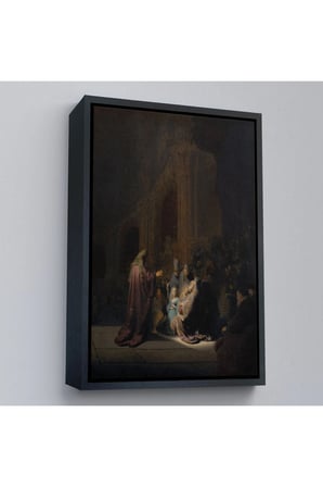 Ahşap Çerçeveli Rembrandt Van Rijn Simeon - Tapınakta Övgü Şarkısı Tablo-7408