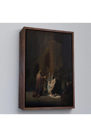 Ahşap Çerçeveli Rembrandt Van Rijn Simeon - Tapınakta Övgü Şarkısı Tablo-7408