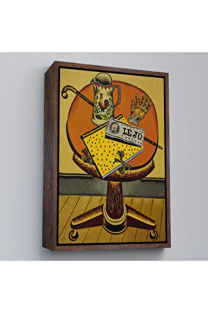 Ahşap Çerçeveli Joan Miro'Nun Eldiveni Ve Gazetesi Tablo - Glove And Newspaper-7411
