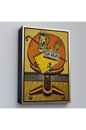 Ahşap Çerçeveli Joan Miro'Nun Eldiveni Ve Gazetesi Tablo - Glove And Newspaper-7411