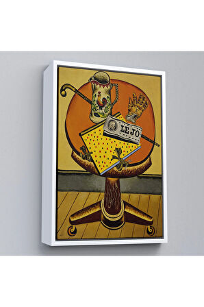 Ahşap Çerçeveli Joan Miro'Nun Eldiveni Ve Gazetesi Tablo - Glove And Newspaper-7411