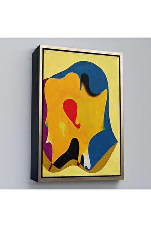 Ahşap Çerçeveli Joan Miro - Sürreal Tablo-7417