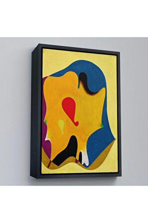 Ahşap Çerçeveli Joan Miro - Sürreal Tablo-7417