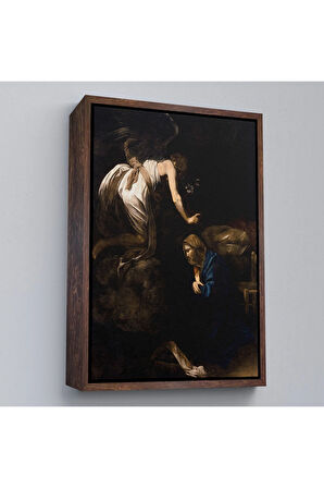 Ahşap Çerçeveli Caravaggio - Duyuru Tablosu - Annunciation-7420