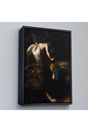 Ahşap Çerçeveli Caravaggio - Duyuru Tablosu - Annunciation-7420