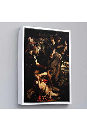 Ahşap Çerçeveli Caravaggio - Aziz Paul'Un Dönüşümü Tablo - The Conversion Of Saint Paul-7423