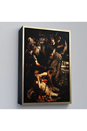Ahşap Çerçeveli Caravaggio - Aziz Paul'Un Dönüşümü Tablo - The Conversion Of Saint Paul-7423