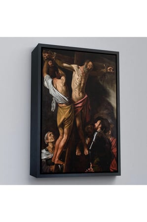 Ahşap Çerçeveli Caravaggio - Aziz Andrew'Un Çarmıha Gerilmesi Tablo - The Crucifixion Of Saint Andrew-7424