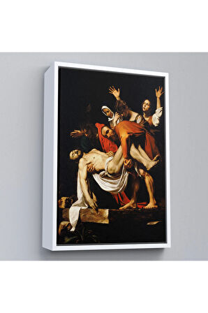 Ahşap Çerçeveli Caravaggio - İsa'Nın Gömülmesi Tablo - The Entombment Of Christ-7427