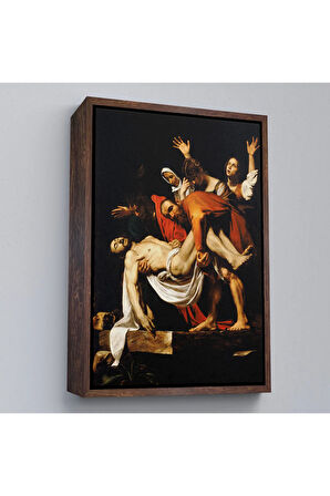 Ahşap Çerçeveli Caravaggio - İsa'Nın Gömülmesi Tablo - The Entombment Of Christ-7427