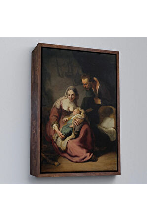 Ahşap Çerçeveli Rembrandt - Kutsal Aile Tablo - The Holy Family-7431