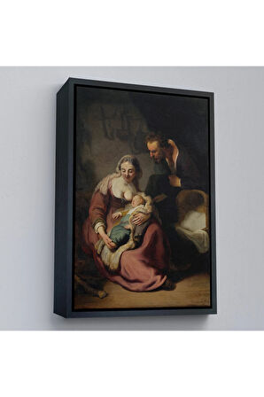Ahşap Çerçeveli Rembrandt - Kutsal Aile Tablo - The Holy Family-7431