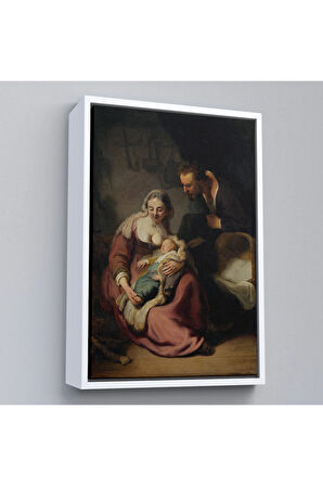 Ahşap Çerçeveli Rembrandt - Kutsal Aile Tablo - The Holy Family-7431
