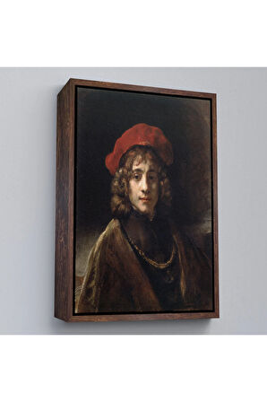 Ahşap Çerçeveli Rembrandt - Sanatçının Oğlu Titus Tablo -Titus, The Artist'S Son-7438