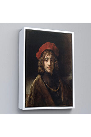 Ahşap Çerçeveli Rembrandt - Sanatçının Oğlu Titus Tablo -Titus, The Artist'S Son-7438