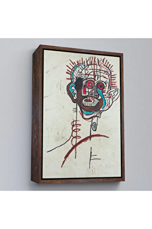 Ahşap Çerçeveli Jean-Michel Basquiat - İsimsiz Tablo - Untitled-7441