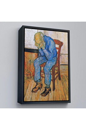 Ahşap Çerçeveli Acı Çeken Yaşlı Adam Sonsuzluğun Eşiğinde Tablosu - Vincent Van Gogh-7442