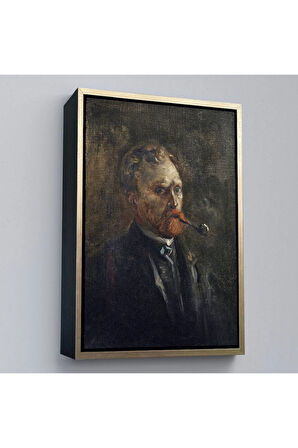 Ahşap Çerçeveli Vincent Van Gogh - Otoportre Tablo-7444