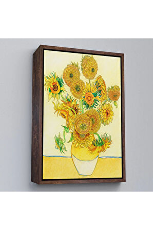 Ahşap Çerçeveli Vincent Van Gogh - Ayçiçekleri Tablo-7447