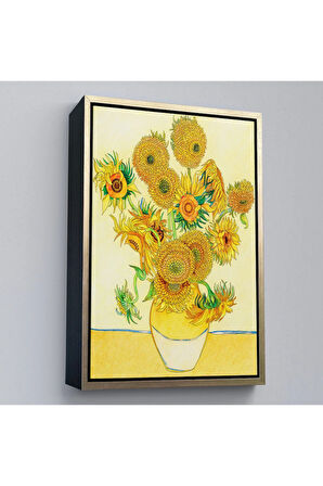 Ahşap Çerçeveli Vincent Van Gogh - Ayçiçekleri Tablo-7447