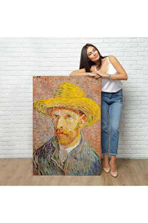 Vincent Van Gogh - Hasır Şapkalı Otoportre Tablosu-7449