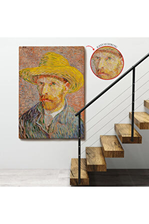 Vincent Van Gogh - Hasır Şapkalı Otoportre Tablosu-7449