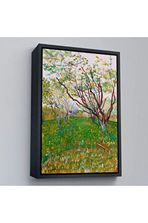 Ahşap Çerçeveli Vincent Van Gogh - Meyve Çiçekleri Tablosu-7450