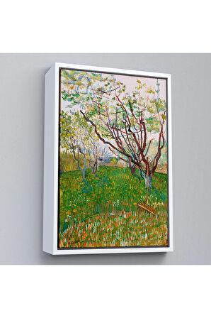 Ahşap Çerçeveli Vincent Van Gogh - Meyve Çiçekleri Tablosu-7450