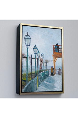 Ahşap Çerçeveli Vincent Van Gogh -Moulin De Blute-Fin Montmartre'Deki Terastablo-7454
