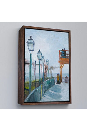 Ahşap Çerçeveli Vincent Van Gogh -Moulin De Blute-Fin Montmartre'Deki Terastablo-7454