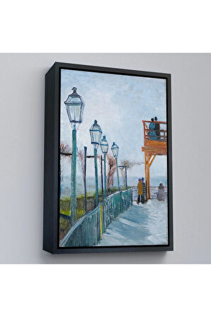 Ahşap Çerçeveli Vincent Van Gogh -Moulin De Blute-Fin Montmartre'Deki Terastablo-7454
