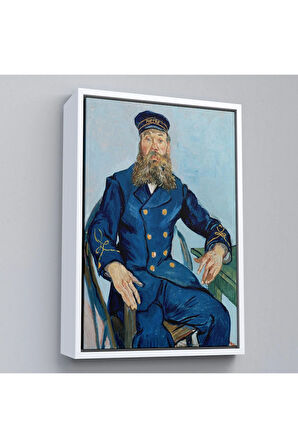 Ahşap Çerçeveli Vincent Van Gogh Postacı Joseph Roulin’İn Portresi Tablo - Postes - Postman-7460