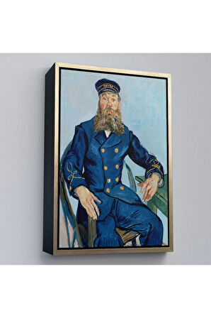 Ahşap Çerçeveli Vincent Van Gogh Postacı Joseph Roulin’İn Portresi Tablo - Postes - Postman-7460