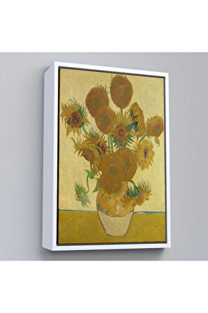 Ahşap Çerçeveli Vincent Van Gogh - Ayçiçekleri Tablo-7468