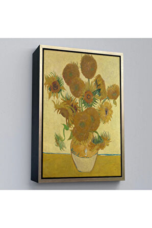 Ahşap Çerçeveli Vincent Van Gogh - Ayçiçekleri Tablo-7468